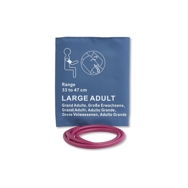 Cables & Sensors Reusable NIBP Cuff - Adult Large Dual Tube Hose 33 - 47 cm F1869D0